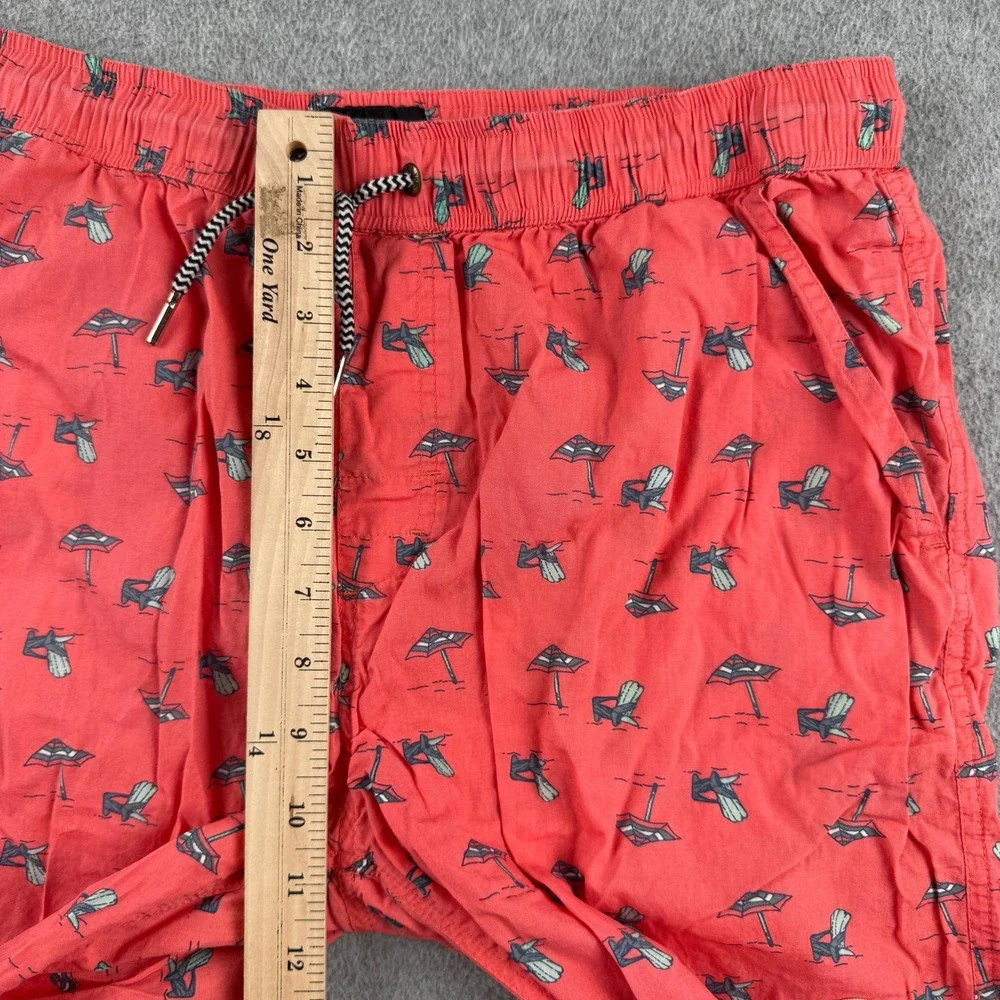 Imperial Motion Swim Shorts Mens L Chill Seekers Coral Pink Beach Print